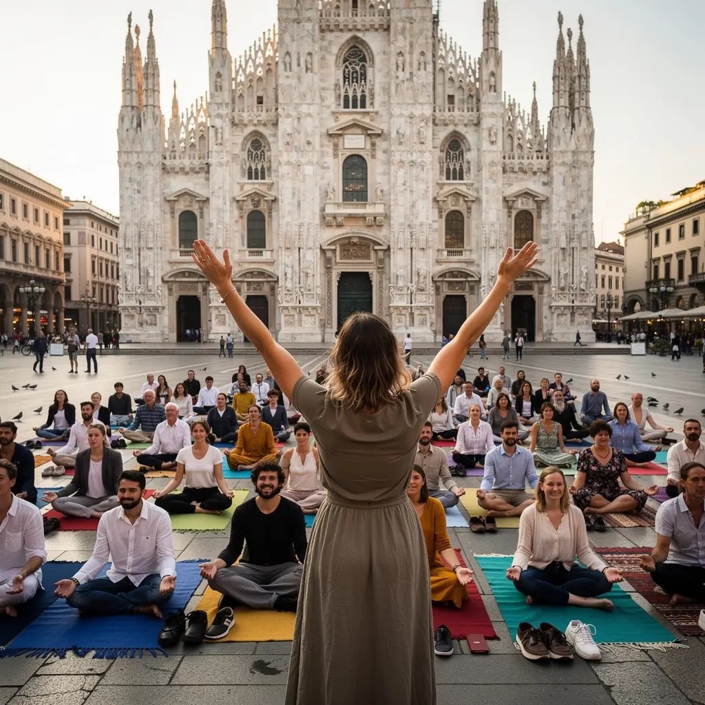 Una vista panoramica di una montagna al tramonto, simbolo di pace interiore e tranquillità.
